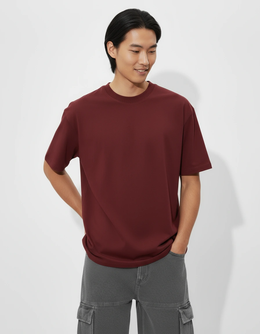 Maroon Premium Oversized T-Shirt