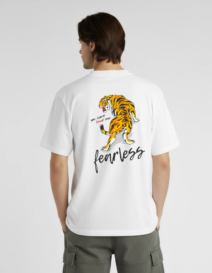 Fearless White Premium Oversized T-Shirt