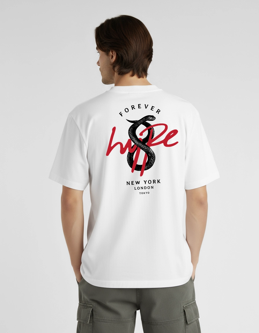 Hype Forever White Premium Oversized T-Shirt